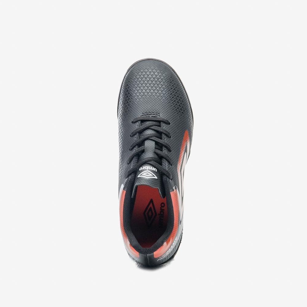 Chuteira Society Umbro Adamant Top Speed Jr Cinza/Laranja 4