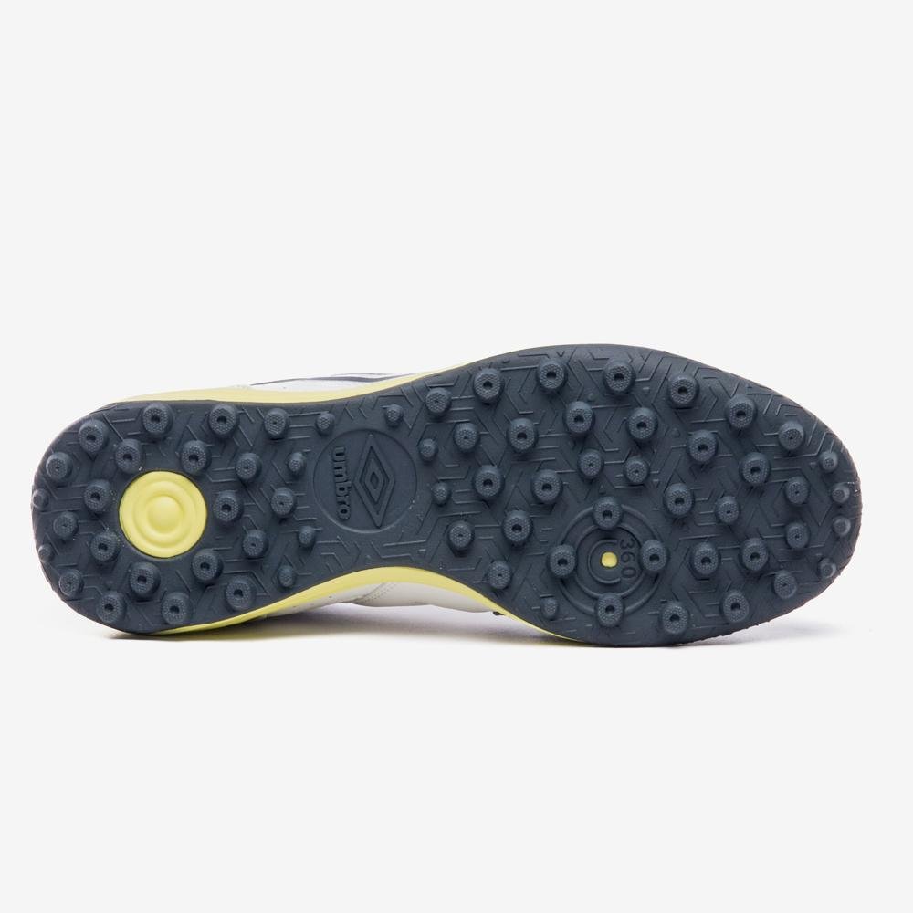 Chuteira Society Umbro Pro Challenge Uptake Branco/Azul/Amarelo 5