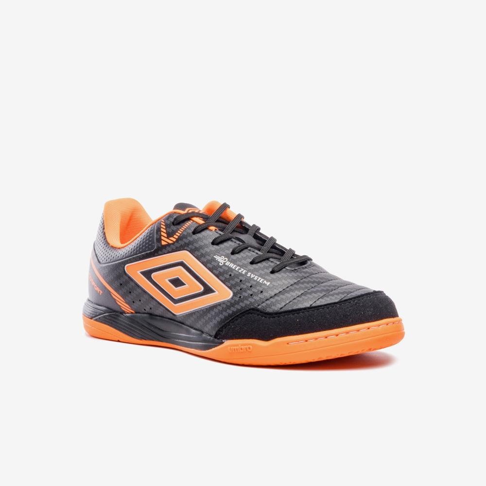 Chuteira Futsal Umbro Neo-Comfort Preto/Cinza/Laranja 3