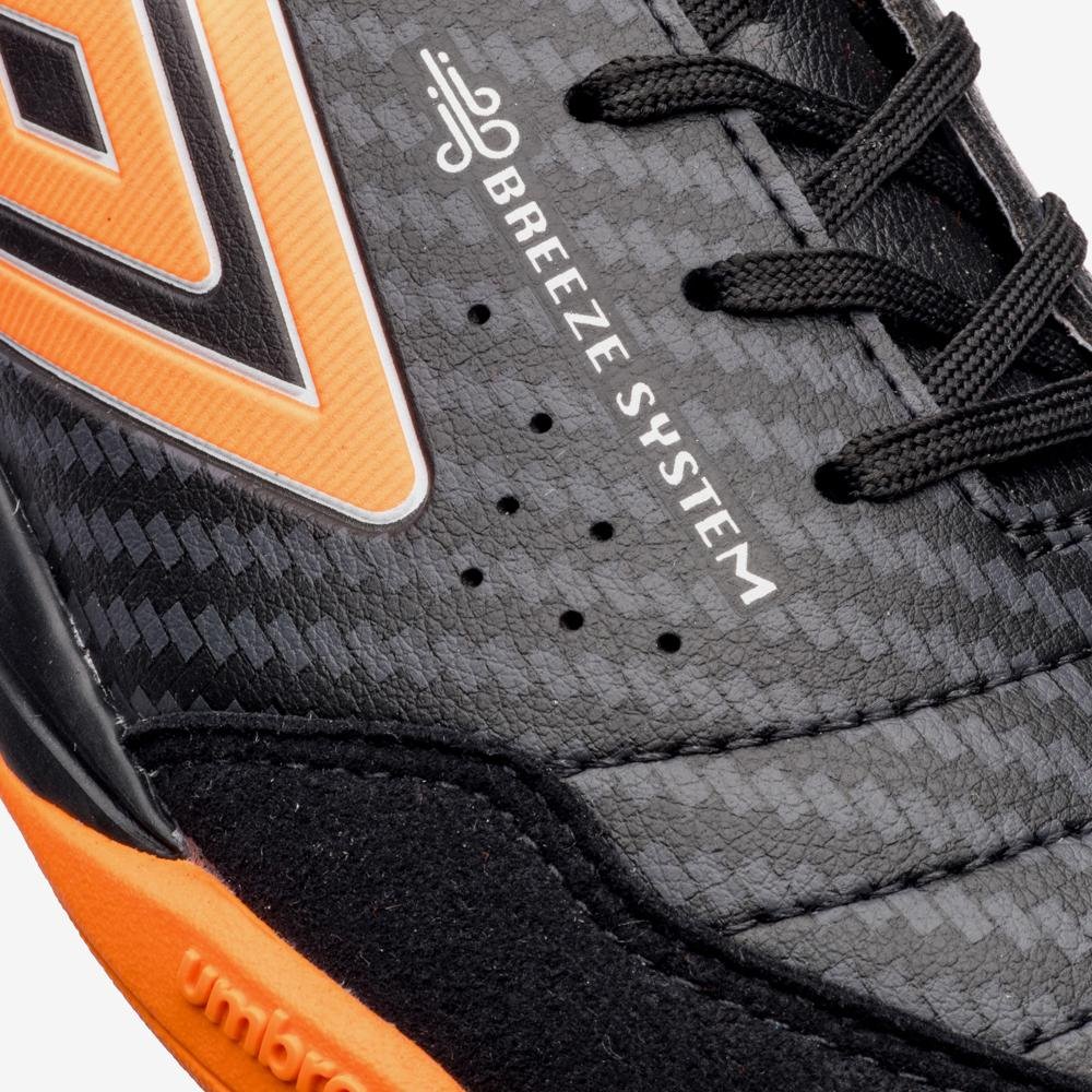 Chuteira Futsal Umbro Neo-Comfort Preto/Cinza/Laranja 8
