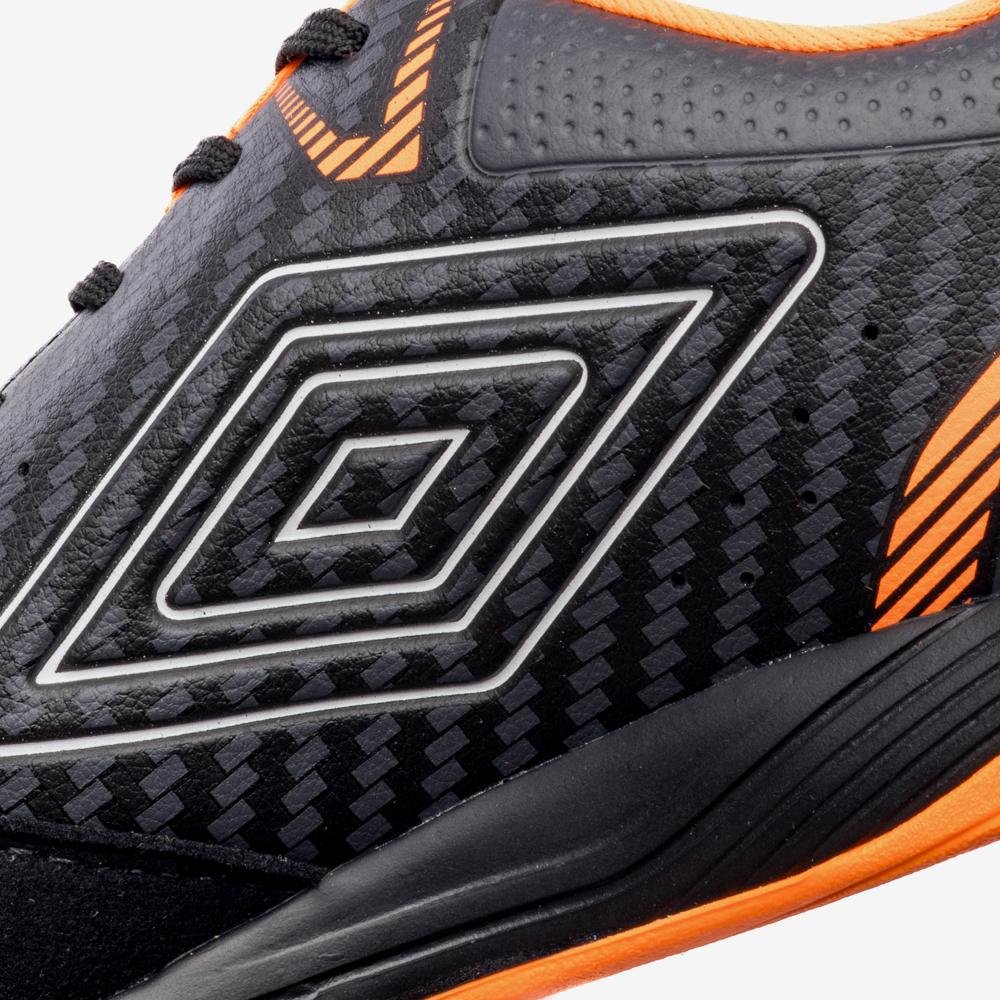 Chuteira Futsal Umbro Neo-Comfort Preto/Cinza/Laranja 9