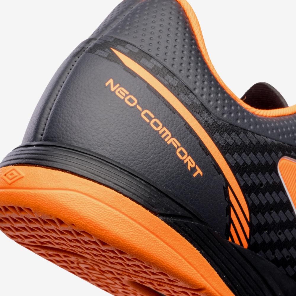 Chuteira Futsal Umbro Neo-Comfort Preto/Cinza/Laranja 10