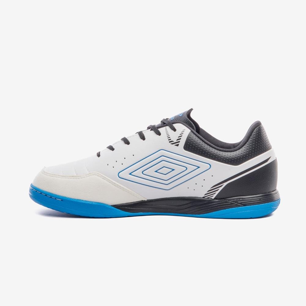 Chuteira Futsal Umbro Neo-Comfort Branco/Preto/Azul 2