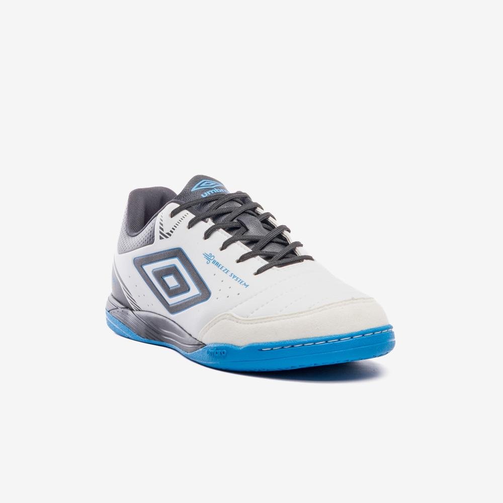 Chuteira Futsal Umbro Neo-Comfort Branco/Preto/Azul 3
