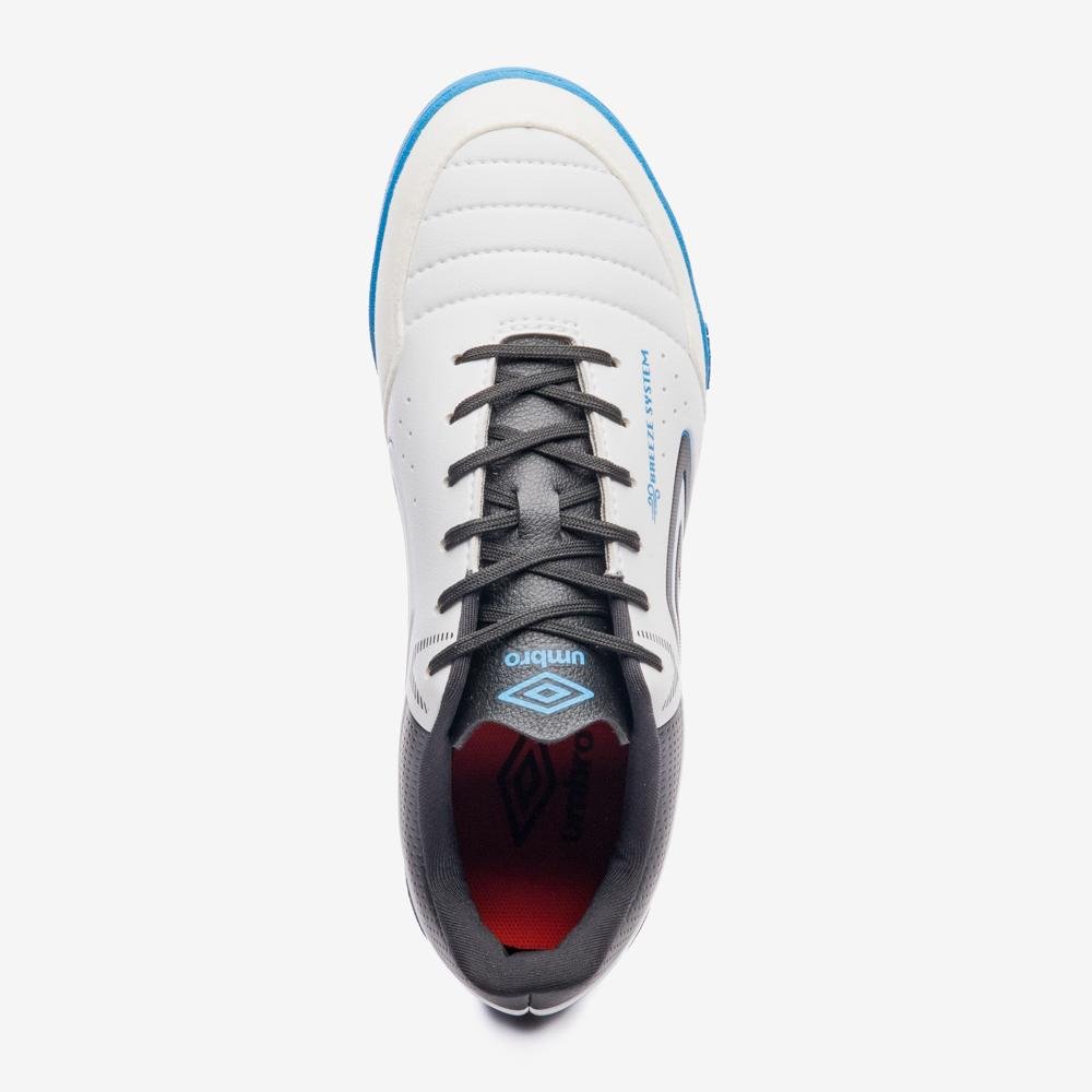 Chuteira Futsal Umbro Neo-Comfort Branco/Preto/Azul 4