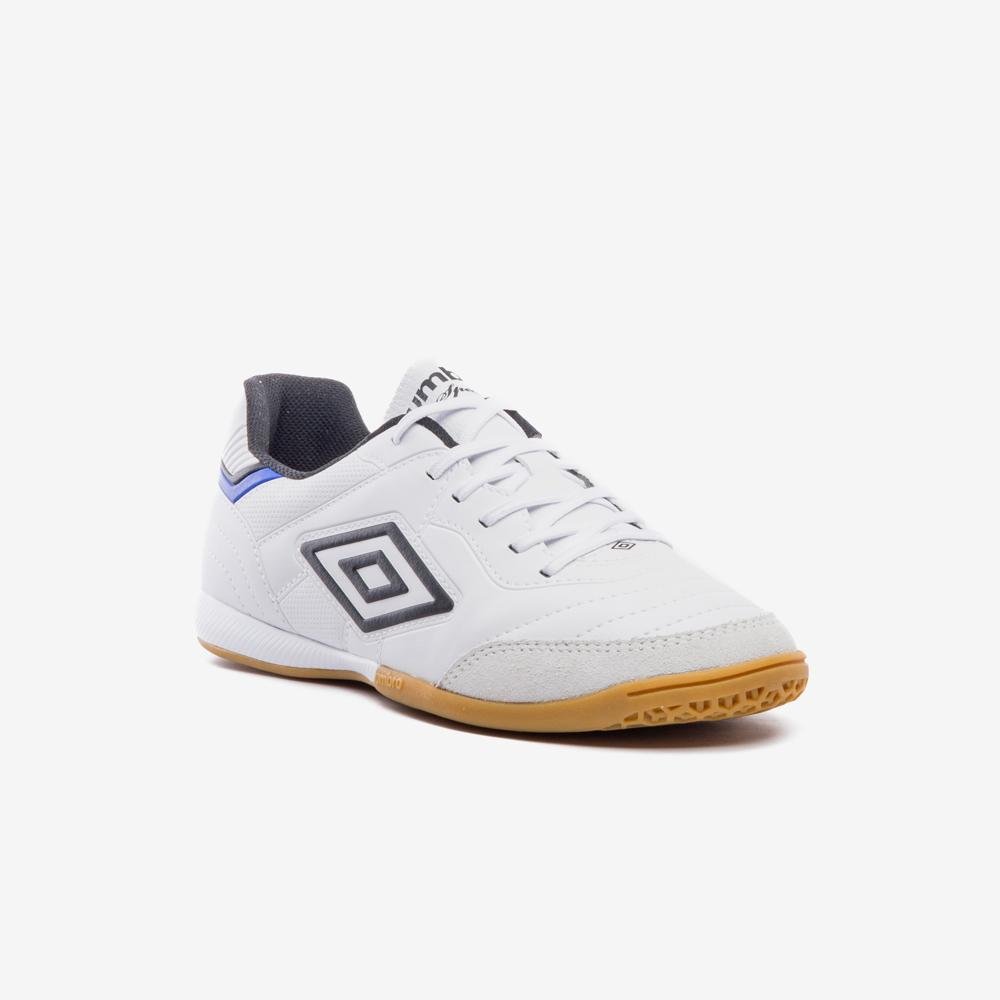 Chuteira Futsal Umbro Speciali Classic Branco/Preto/Azul 3