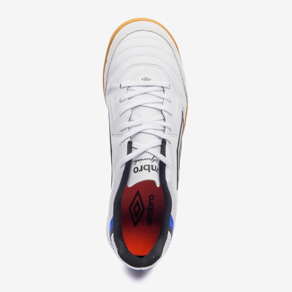 Chuteira Futsal Umbro Speciali Classic Branco/Preto/Azul 4
