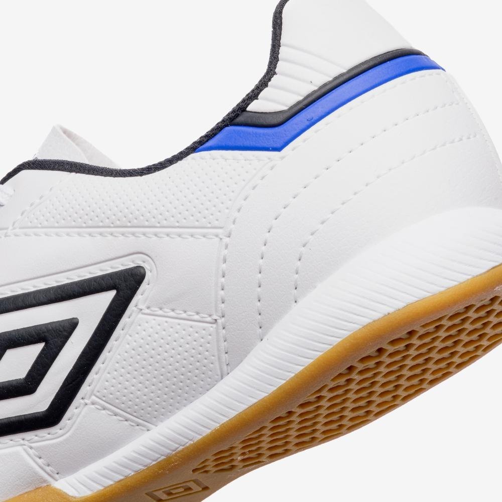 Chuteira Futsal Umbro Speciali Classic Branco/Preto/Azul 9