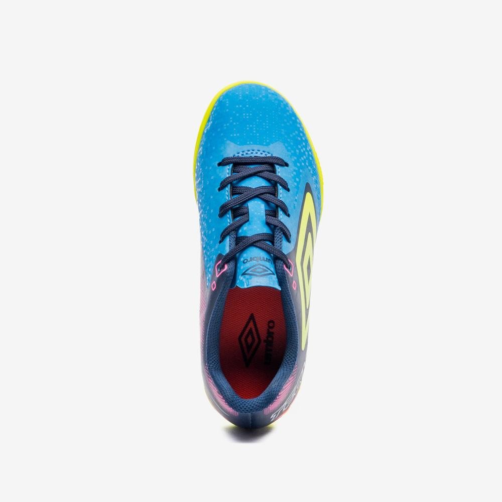 Chuteira Futsal Umbro Techno II Jr Azul/Amarelo 4