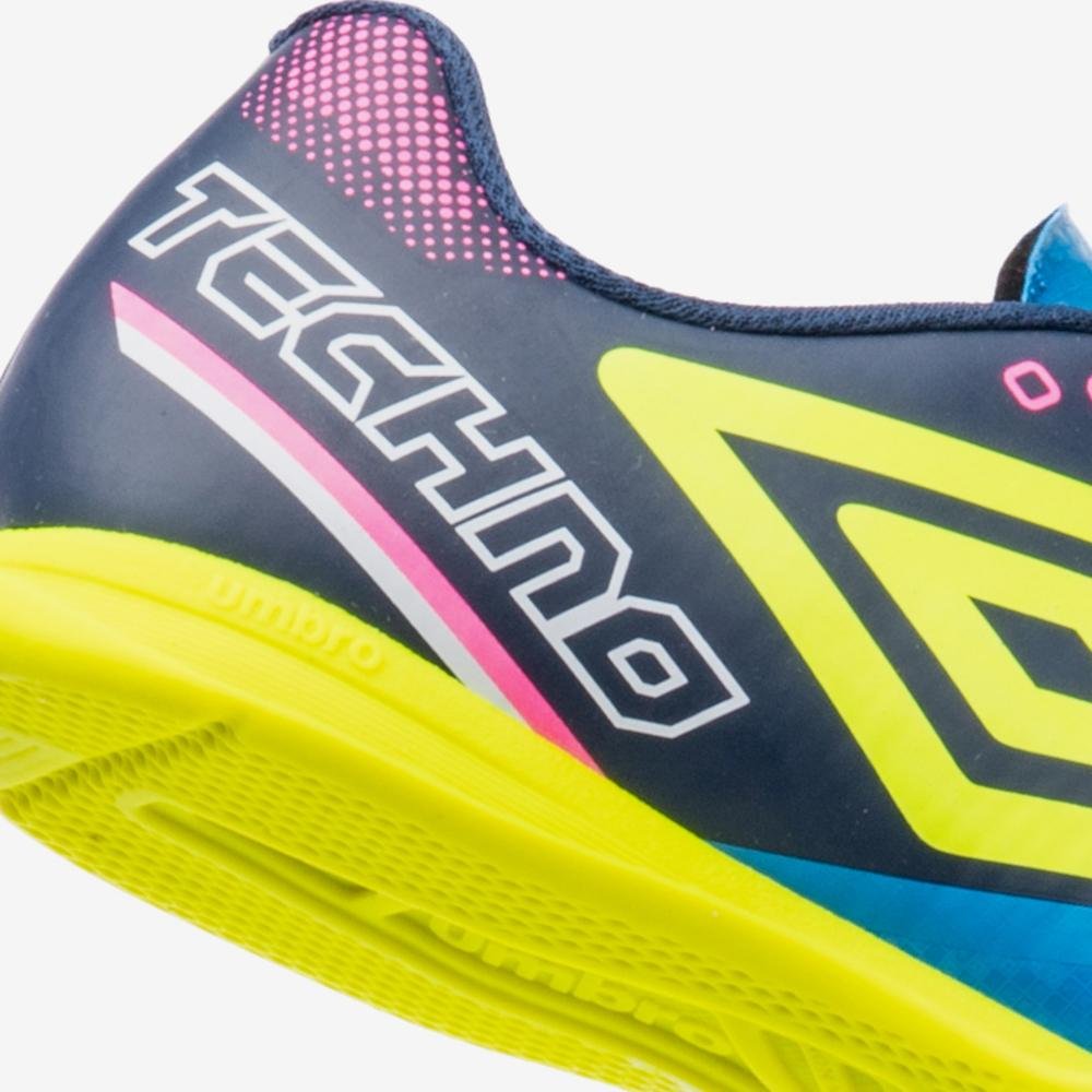 Chuteira Futsal Umbro Techno II Jr Azul/Amarelo 7