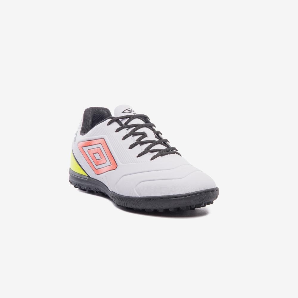 Chuteira Society Umbro Attak Iii Branco/Laranja/Amarelo 3