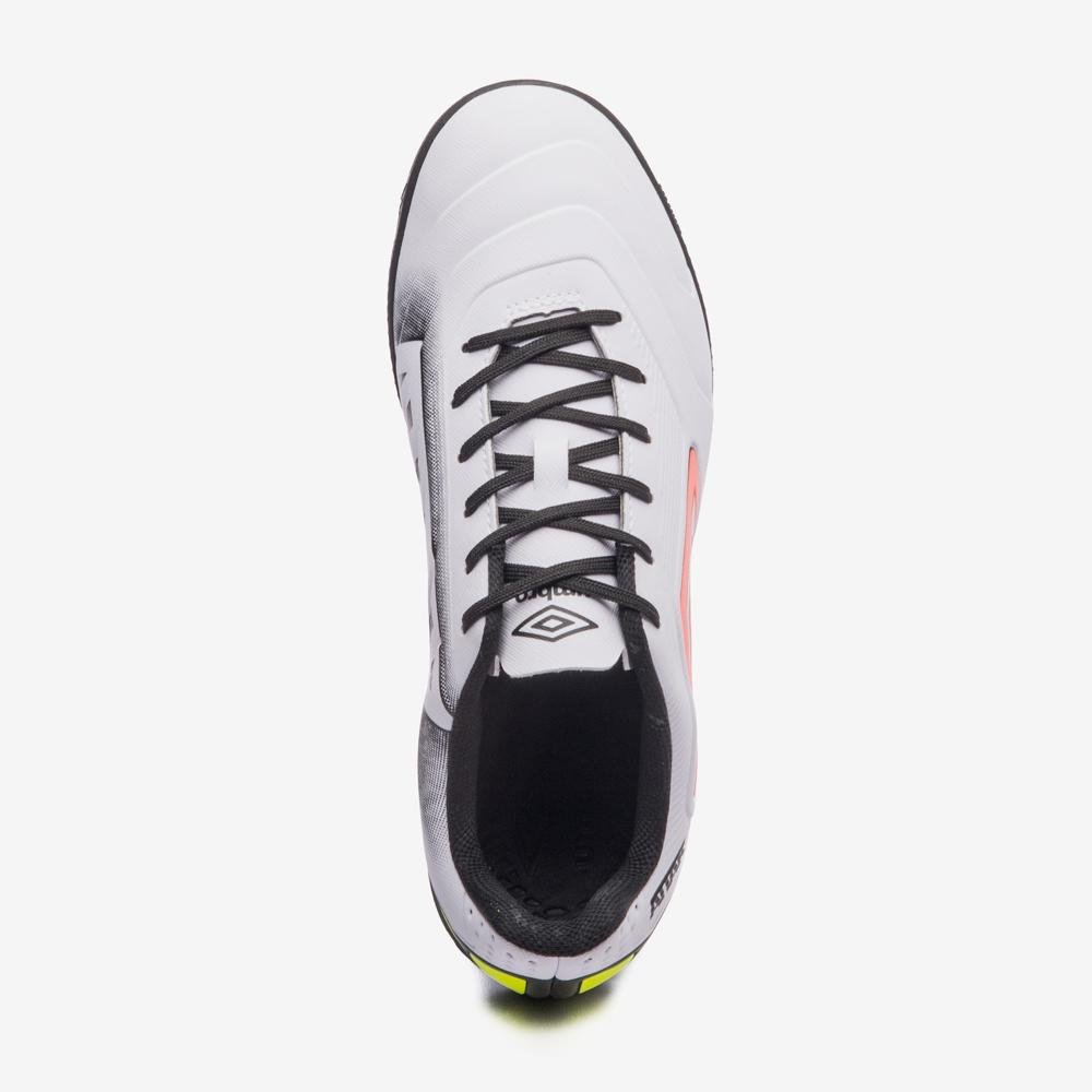 Chuteira Society Umbro Attak Iii Branco/Laranja/Amarelo 4