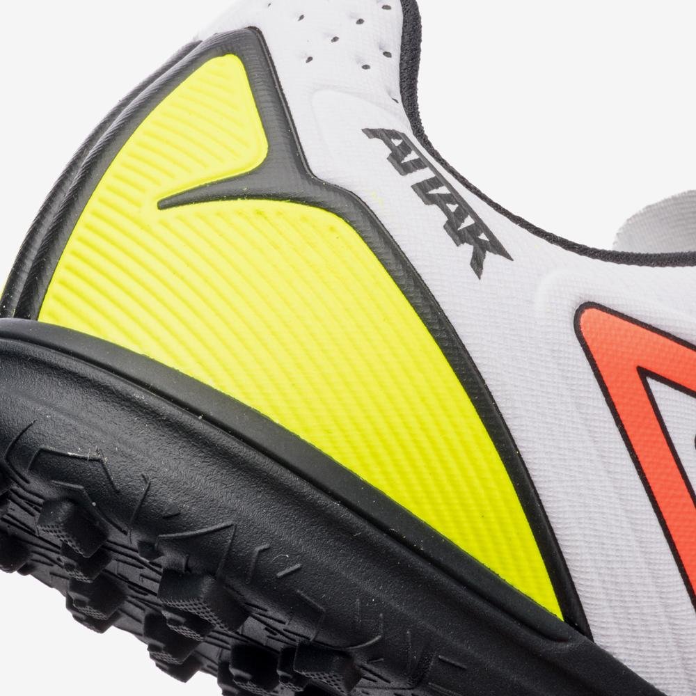 Chuteira Society Umbro Attak Iii Branco/Laranja/Amarelo 7
