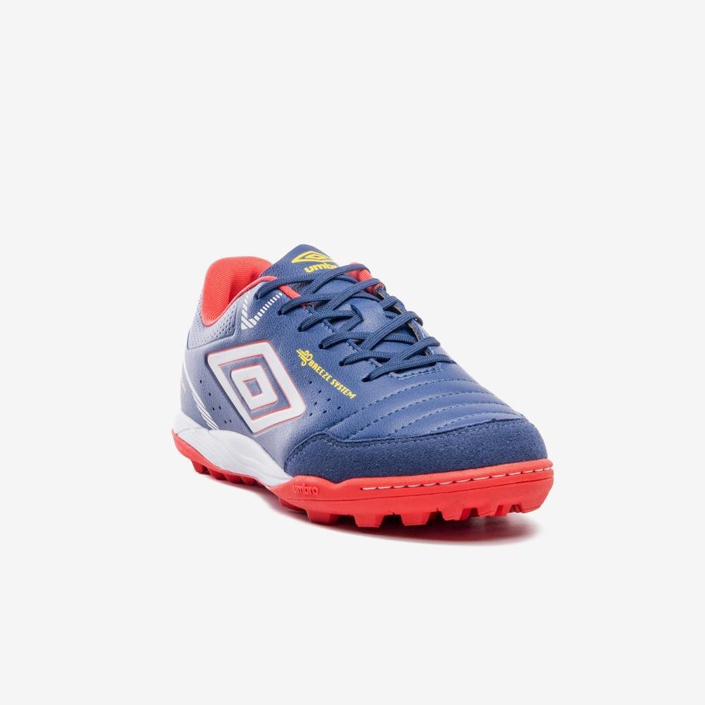 Chuteira Society Umbro Neo-Comfort Azul/Laranja/Branco 3