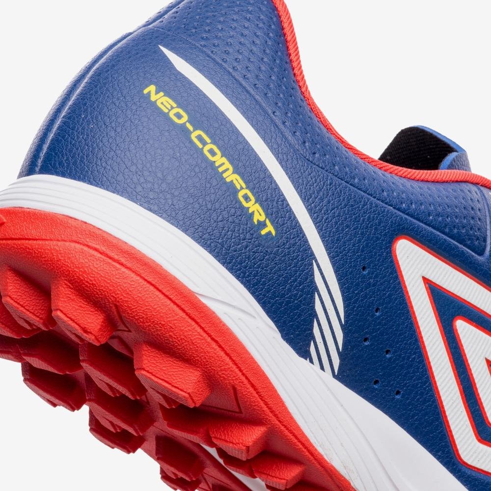 Chuteira Society Umbro Neo-Comfort Azul/Laranja/Branco 7