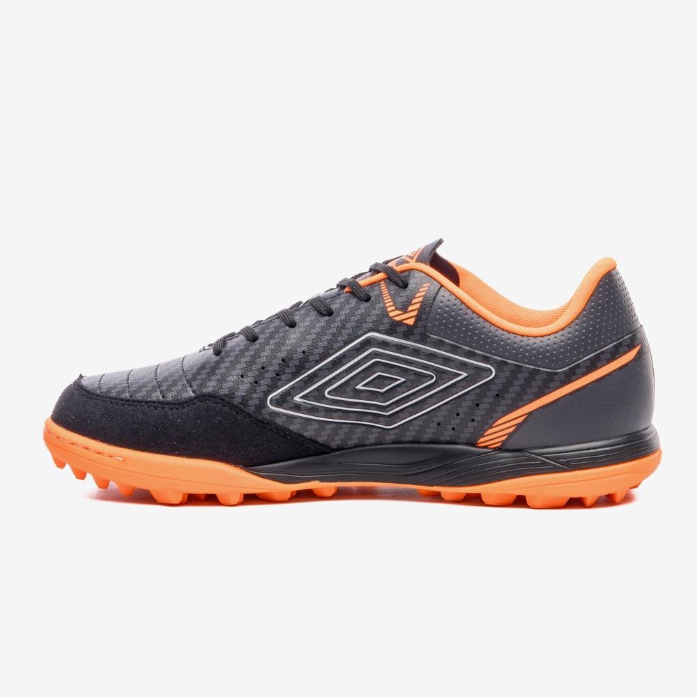 Chuteira Society Umbro Neo-Comfort Cinza/Preto/Laranja 2