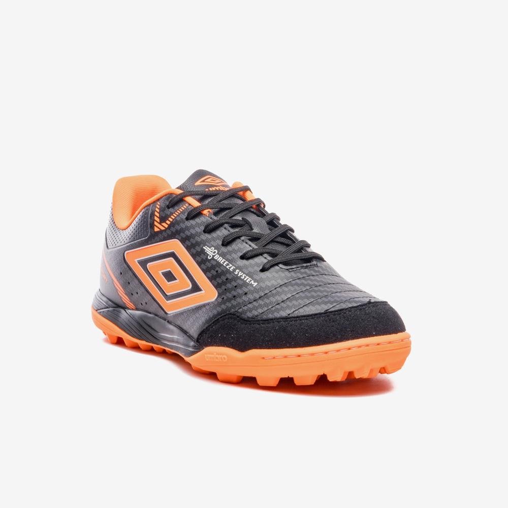Chuteira Society Umbro Neo-Comfort Cinza/Preto/Laranja 3