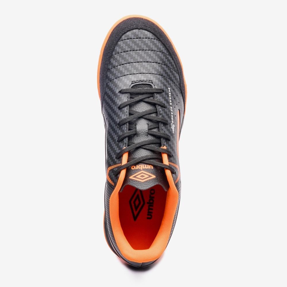 Chuteira Society Umbro Neo-Comfort Cinza/Preto/Laranja 4