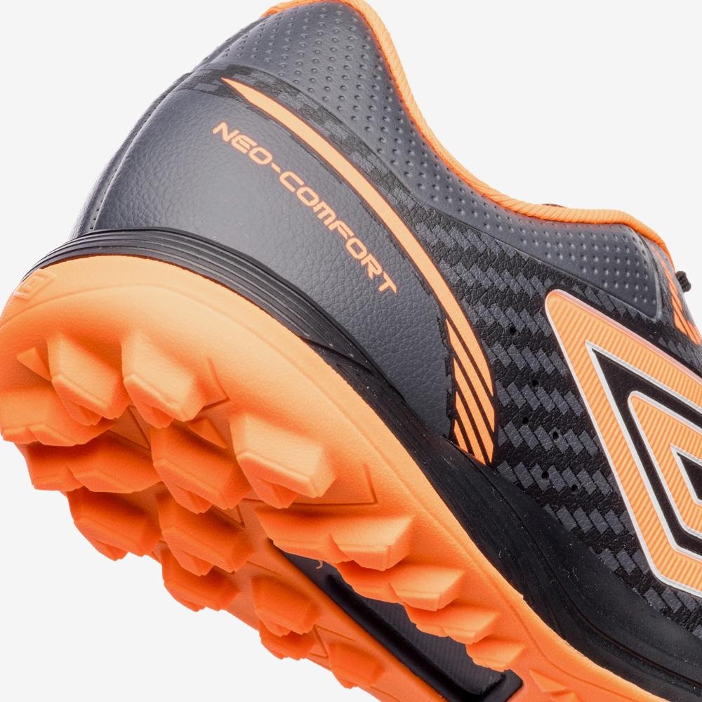 Chuteira Society Umbro Neo-Comfort Cinza/Preto/Laranja 7