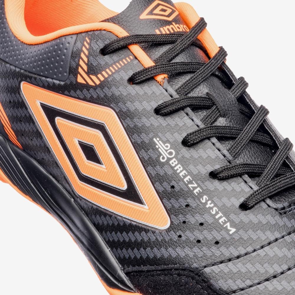 Chuteira Society Umbro Neo-Comfort Cinza/Preto/Laranja 8