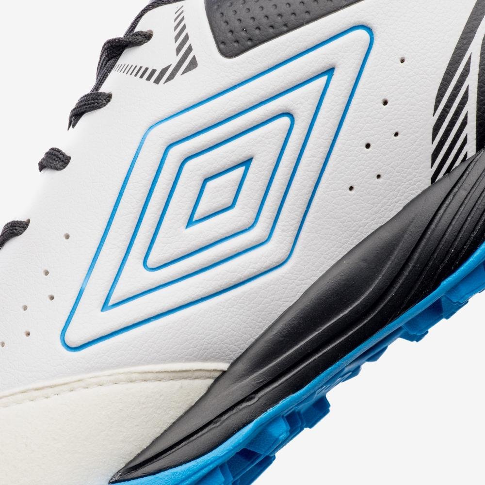 Chuteira Society Umbro Neo-Comfort Branco/Preto/Azul 8