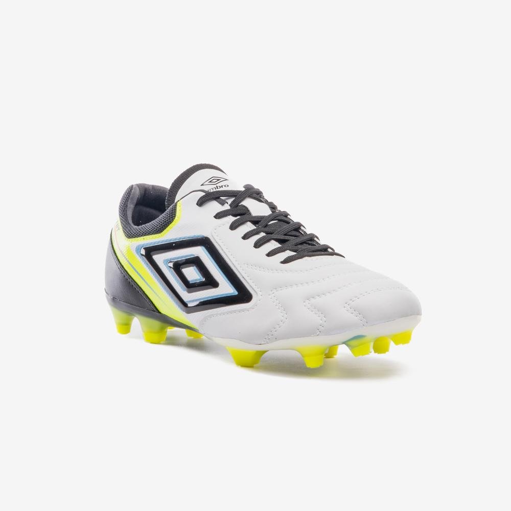 Chuteira Campo Umbro Adamant Master Class Pro Branco/Preto/Amarelo 3
