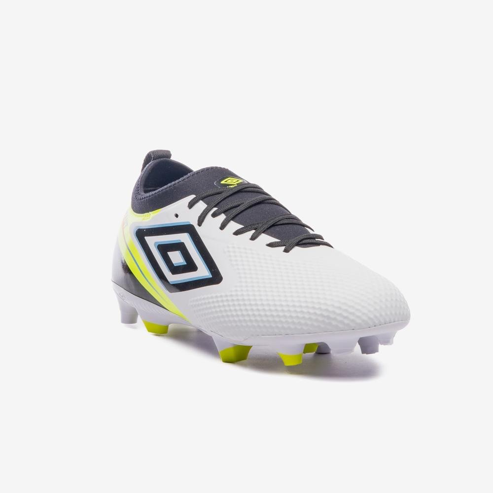 Chuteira Campo Umbro Adamant Top Speed Club Branco/Preto/Amarelo 3