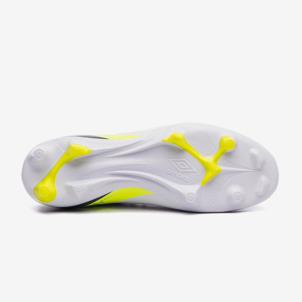 Chuteira Campo Umbro Adamant Top Speed Club Branco/Preto/Amarelo 5
