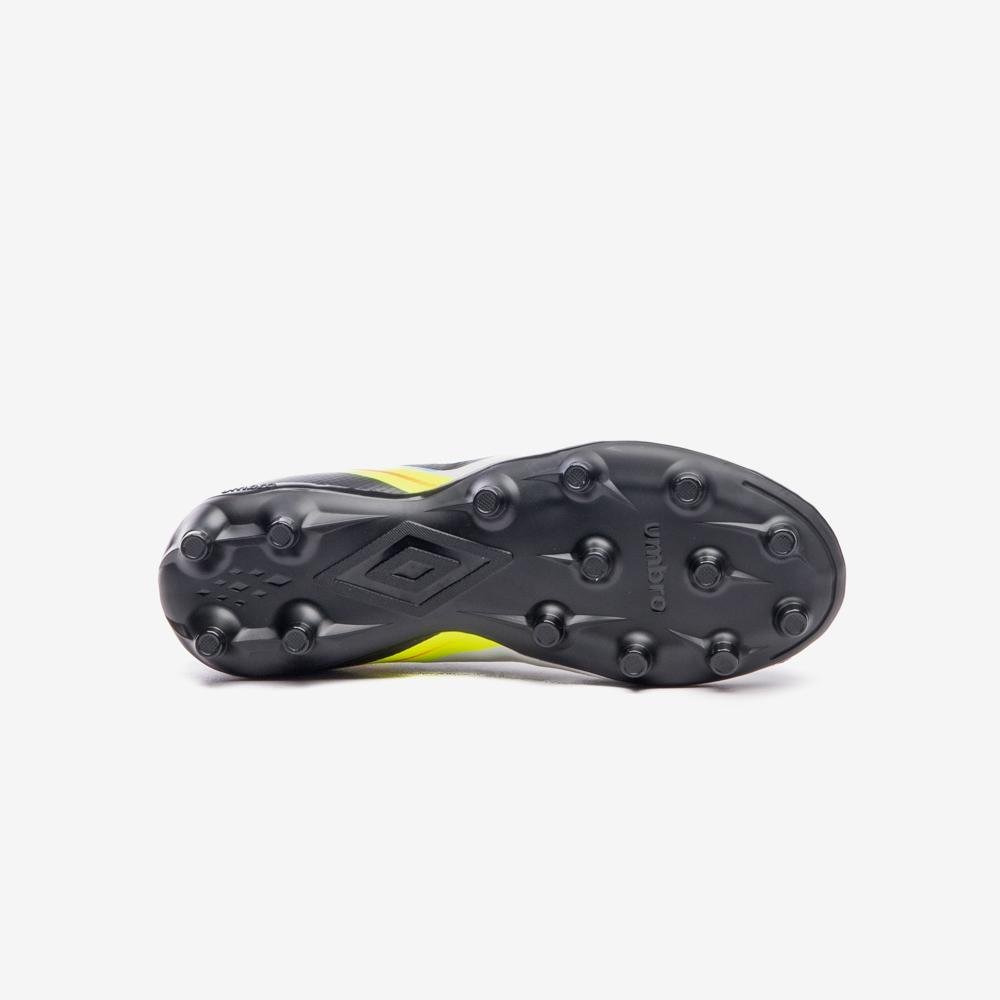 Chuteira Campo Umbro Adamant Top Speed Jr Branco/Preto/Amarelo 5