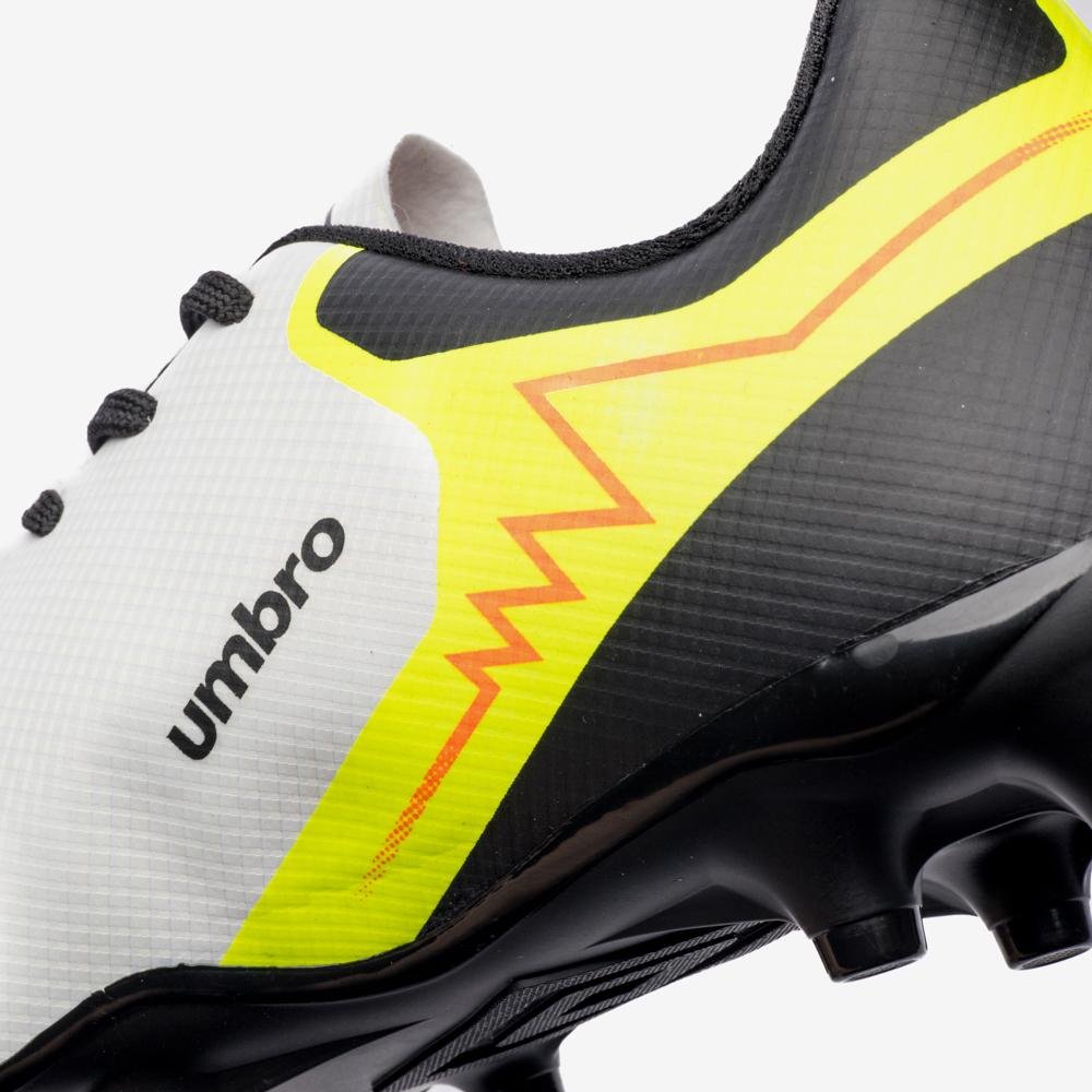Chuteira Campo Umbro Adamant Top Speed Jr Branco/Preto/Amarelo 8