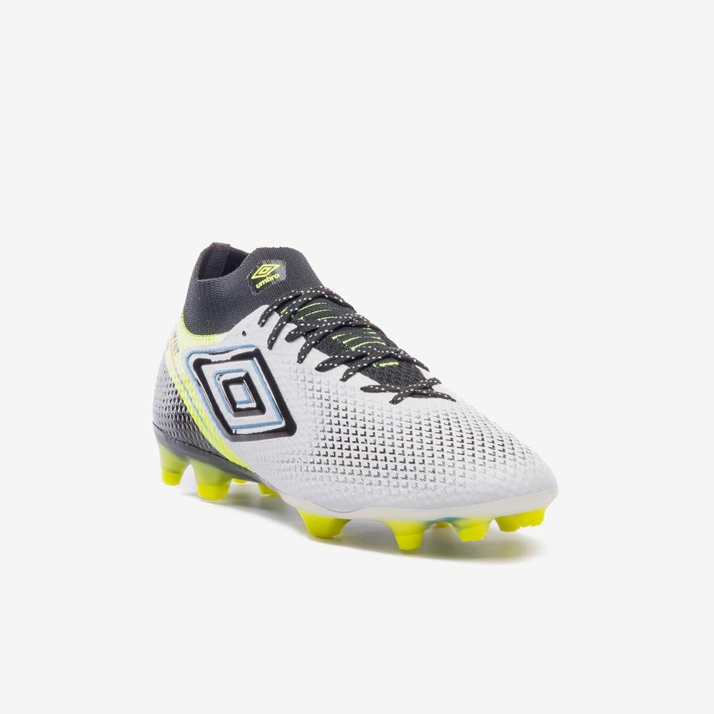 Chuteira Campo Umbro Adamant Top Speed Pro Branco/Preto/Amarelo 3