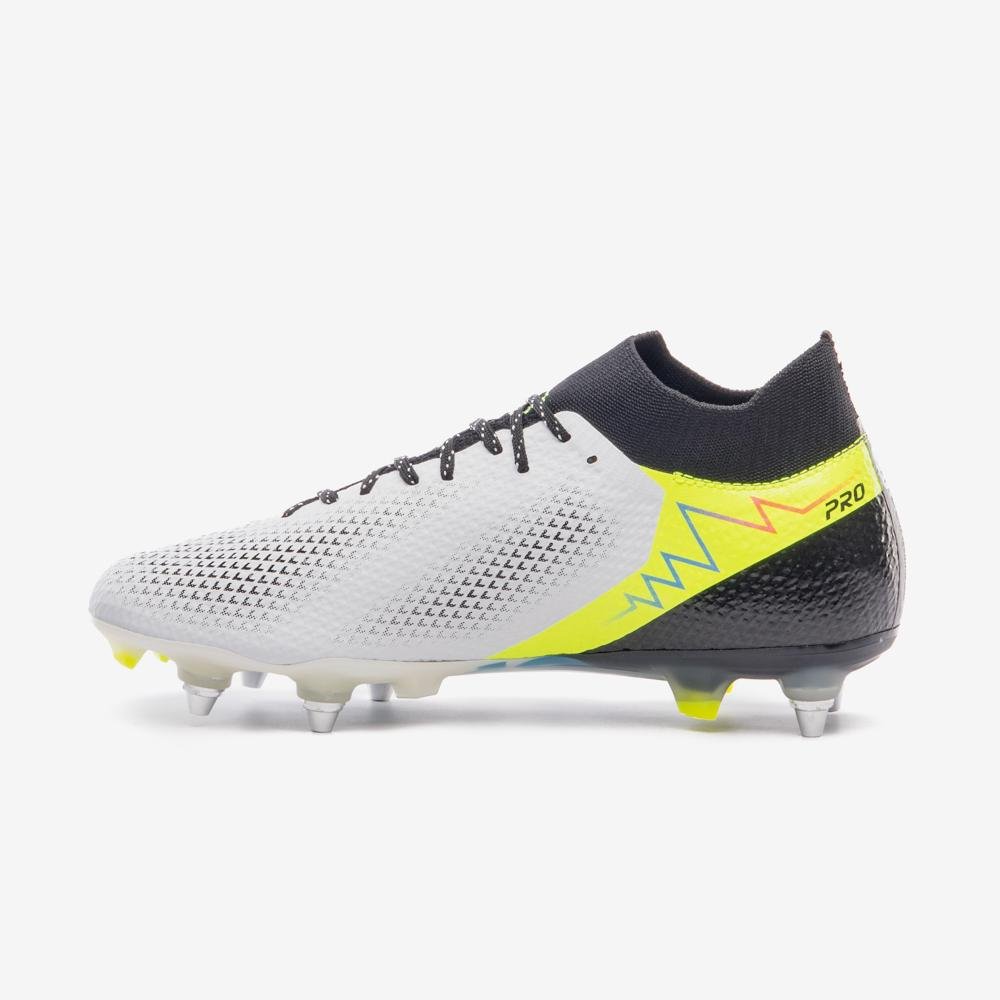 Chuteira Campo Umbro Adamant Top Speed Pro Sg Branco/Preto/Amarelo 2