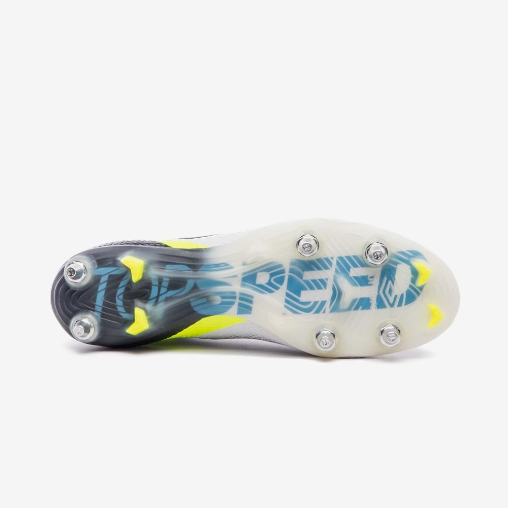 Chuteira Campo Umbro Adamant Top Speed Pro Sg Branco/Preto/Amarelo 5