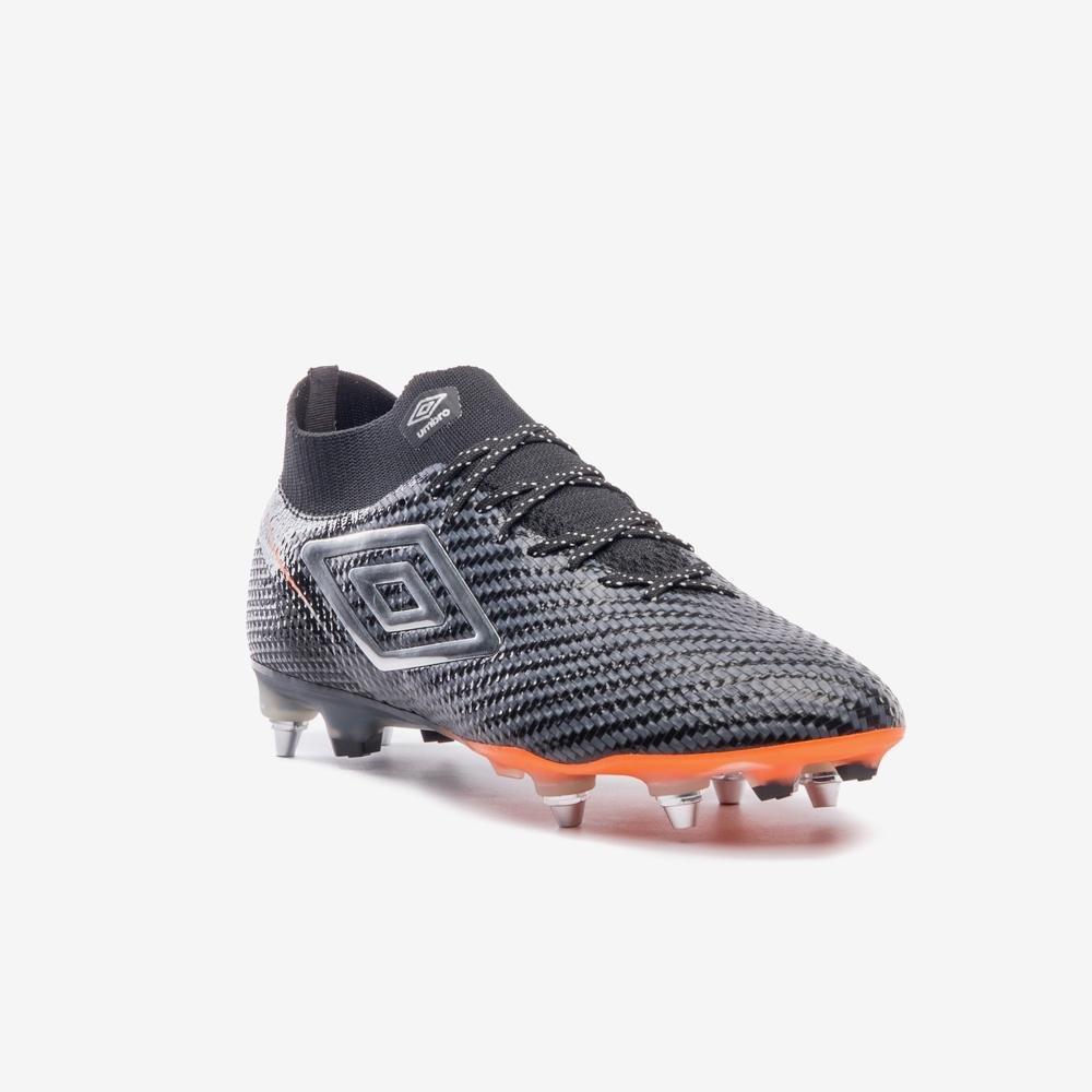 Chuteira Campo Umbro Adamant Top Speed Pro Sg Preto/Branco/Laranja 3