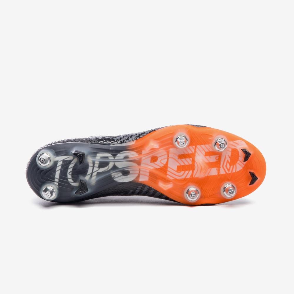 Chuteira Campo Umbro Adamant Top Speed Pro Sg Preto/Branco/Laranja 5