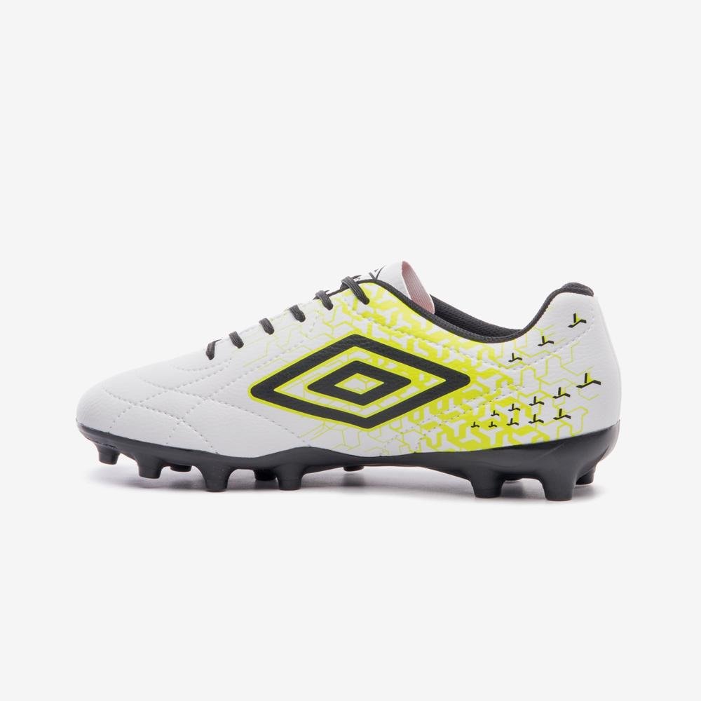 Chuteira Campo Umbro Class Neo Branco/Preto/Amarelo 2