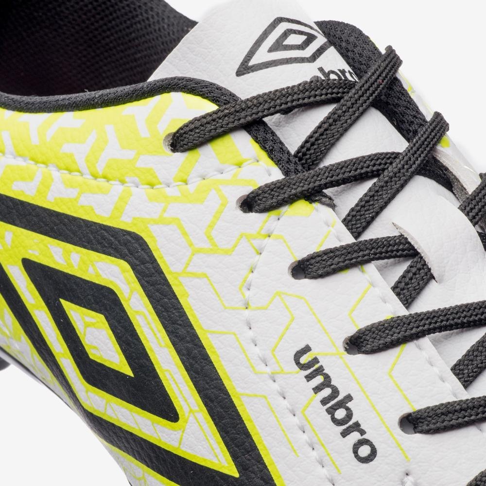 Chuteira Campo Umbro Class Neo Branco/Preto/Amarelo 7