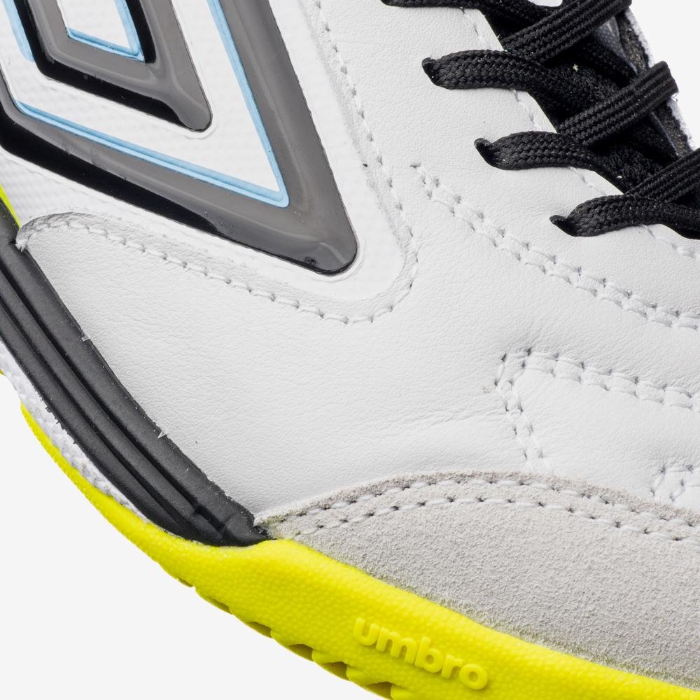 Chuteira Futsal Umbro Adamant Master Class Pro Bump Branco/Preto/Amarelo 8