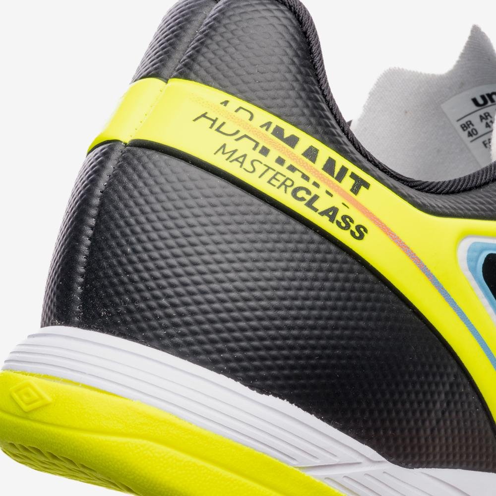Chuteira Futsal Umbro Adamant Master Class Club Branco/Preto/Amarelo 9