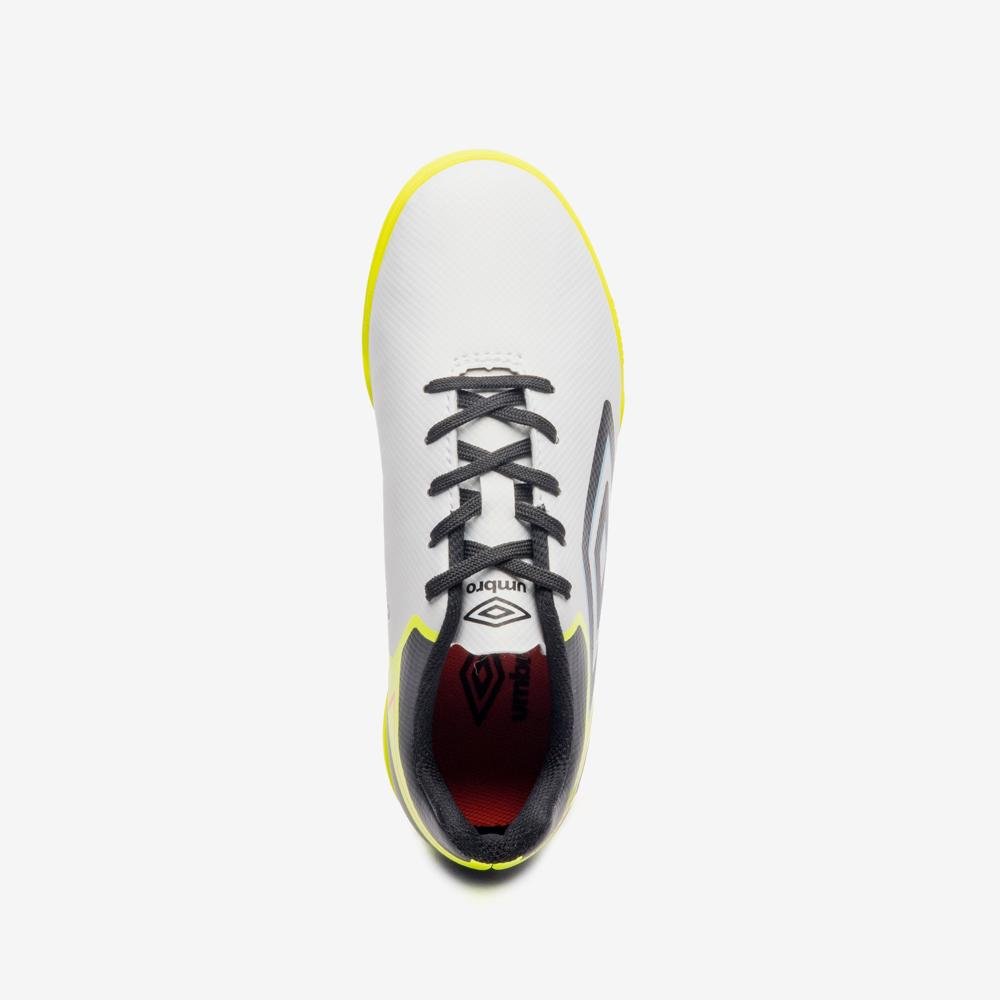 Chuteira Futsal Umbro Adamant Top Speed Jr Branco/Preto/Amarelo 4