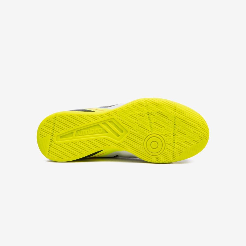 Chuteira Futsal Umbro Adamant Top Speed Jr Branco/Preto/Amarelo 5