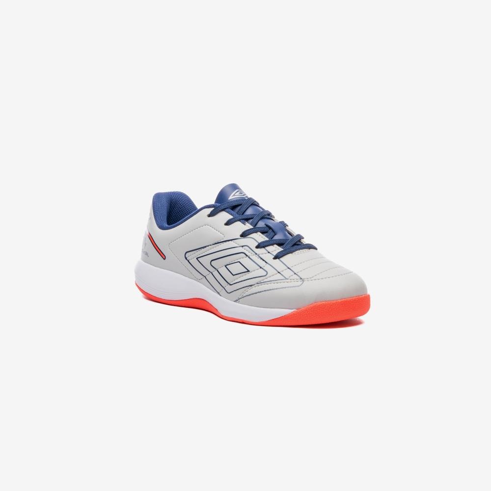 Chuteira Futsal Umbro Br Futsal Jr Cinza/Azul/Laranja 3