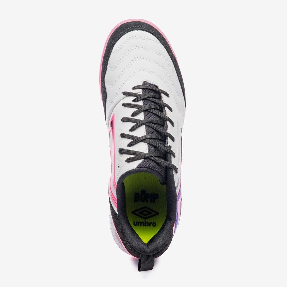 Chuteira Futsal Umbro Pro 5 Bump Branco/Preto/Roxo 4