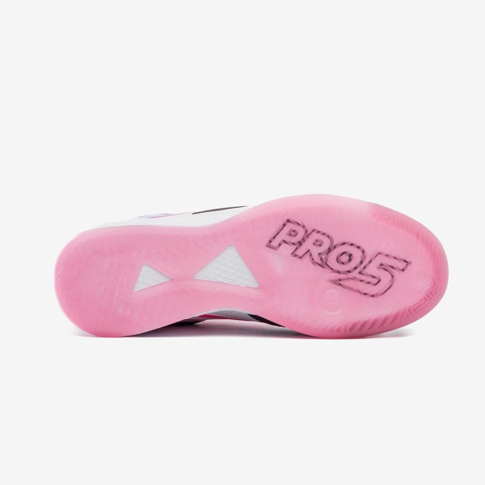 Chuteira Futsal Umbro Pro 5 Bump Branco/Preto/Roxo 5