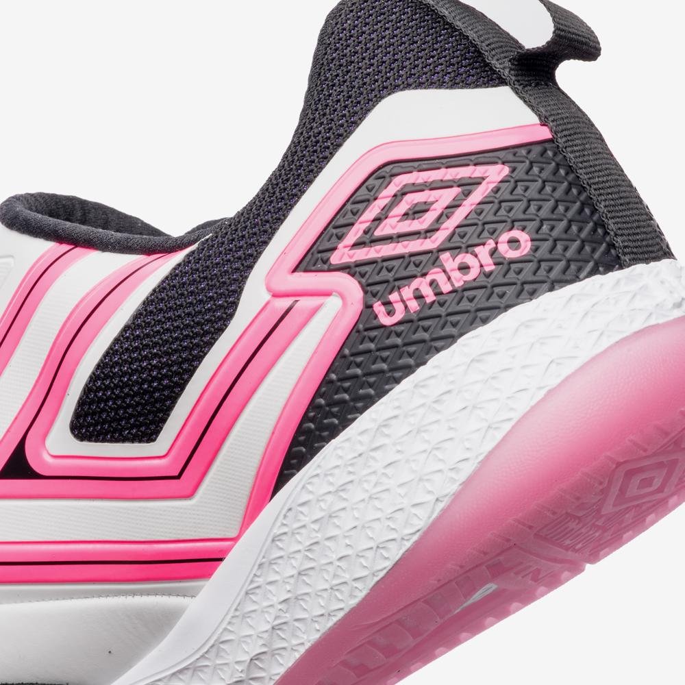 Chuteira Futsal Umbro Pro 5 Bump Branco/Preto/Roxo 8