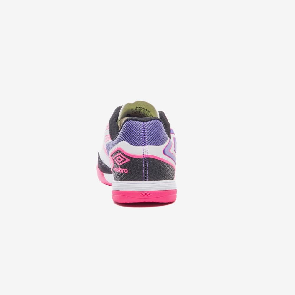 Chuteira Futsal Umbro Pro 5 Bump Club Branco/Preto/Rosa 6