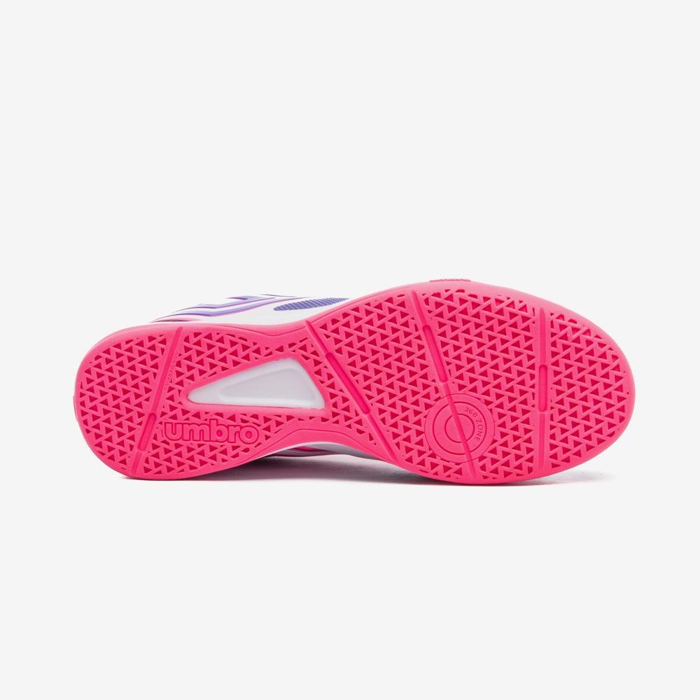 Chuteira Futsal Umbro Pro 5 Bump Club Branco/Preto/Rosa 5