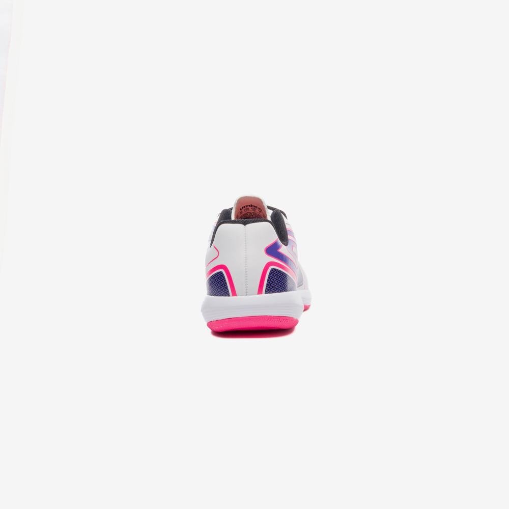 Chuteira Futsal Umbro Pro 5 Jr Branco/Preto/Roxo 6