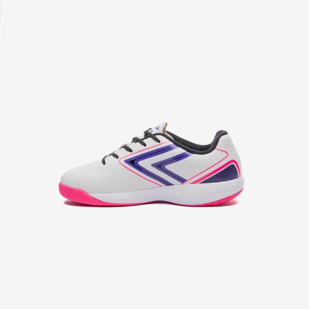 Chuteira Futsal Umbro Pro 5 Jr Branco/Preto/Roxo 2