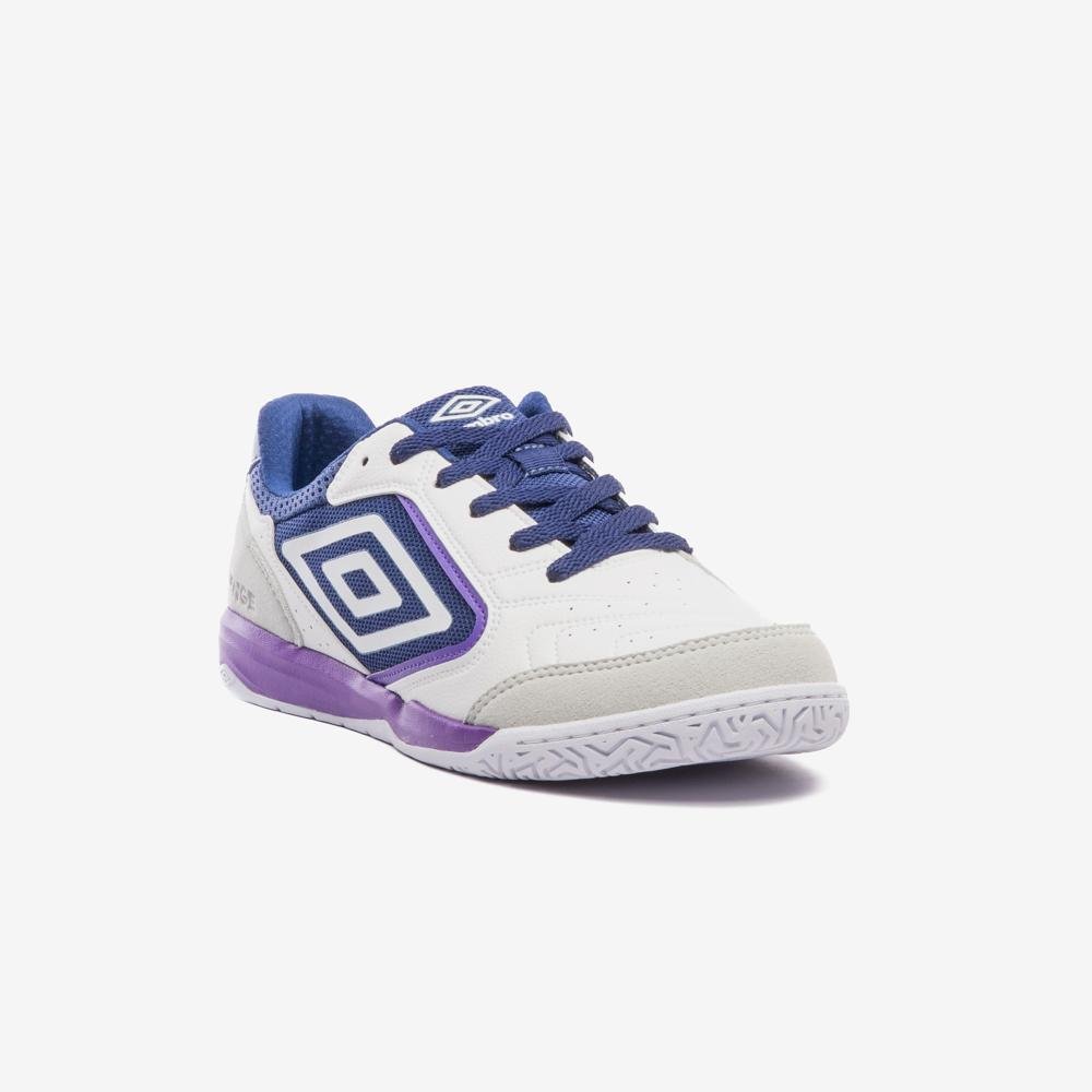 Chuteira Futsal Umbro Pro Challenge Uptake Branco/Roxo 3